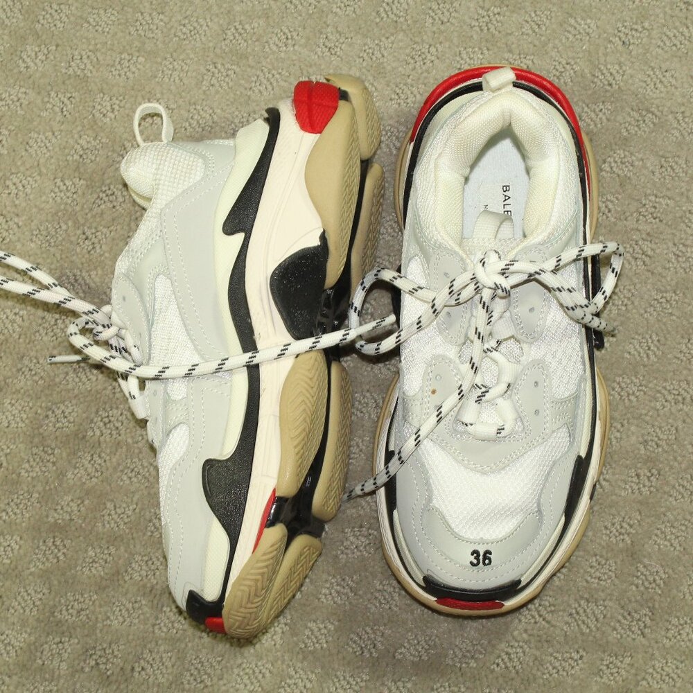 Balenciaga Womens Triple S Multicolor Lace-Up Low Top Sneaker Shoes Sz 6 / 36